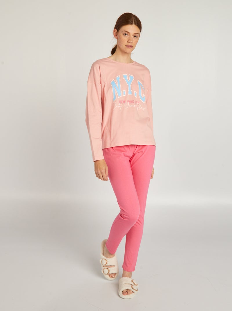 Pigiama 2 pezzi rosa/rosa - Kiabi