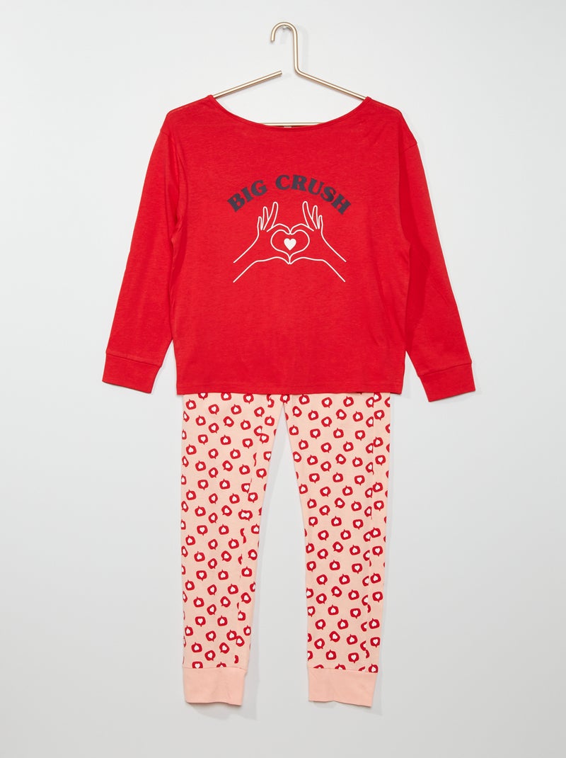 Pigiama 2 pezzi rosso - Kiabi