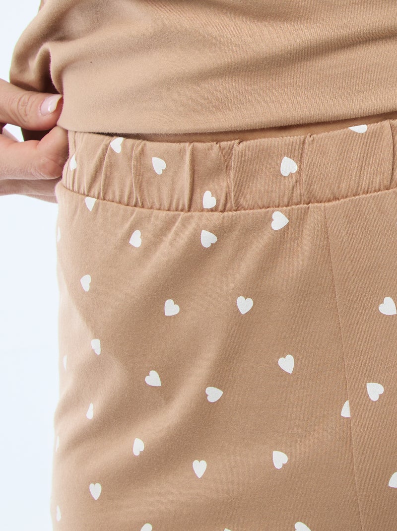 Pigiama 2 pezzi stampato 'Tic e Tac' Beige - Kiabi