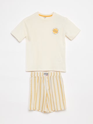 Pigiama 2 pezzi t-shirt + shorts a righe