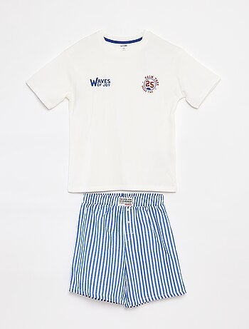 Pigiama 2 pezzi t-shirt + shorts a righe
