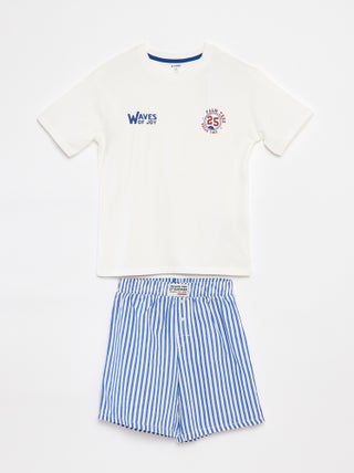 Pigiama 2 pezzi t-shirt + shorts a righe