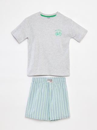Pigiama 2 pezzi t-shirt + shorts a righe