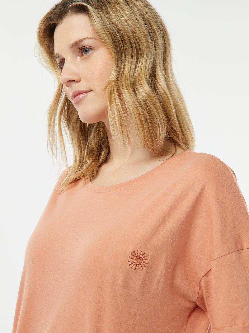 Pigiama 2 pezzi t-shirt + shorts minimalista ARANCIONE - Kiabi