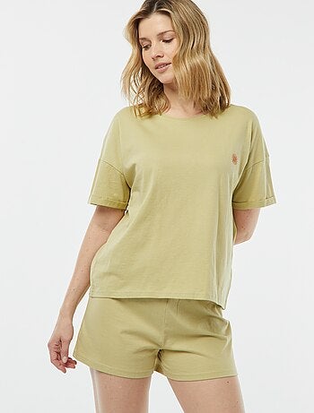 Pigiama 2 pezzi t-shirt + shorts minimalista