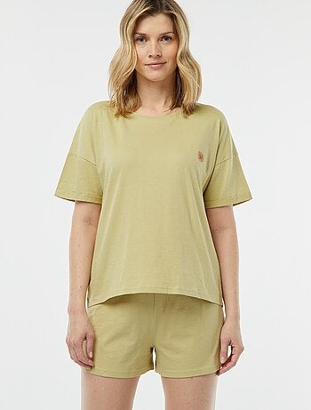 Pigiama 2 pezzi t-shirt + shorts minimalista