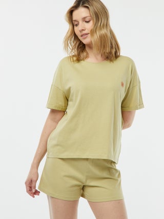Pigiama 2 pezzi t-shirt + shorts minimalista