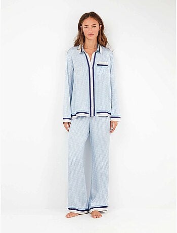 Pigiama a camicia con stampa monogramma