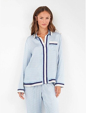 Pigiama a camicia con stampa monogramma