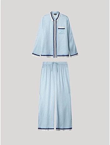 Pigiama a camicia con stampa monogramma