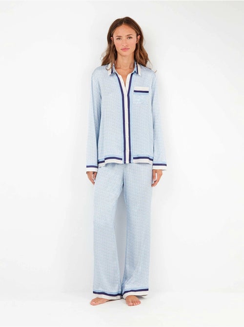 Pigiama a camicia con stampa monogramma - Kiabi