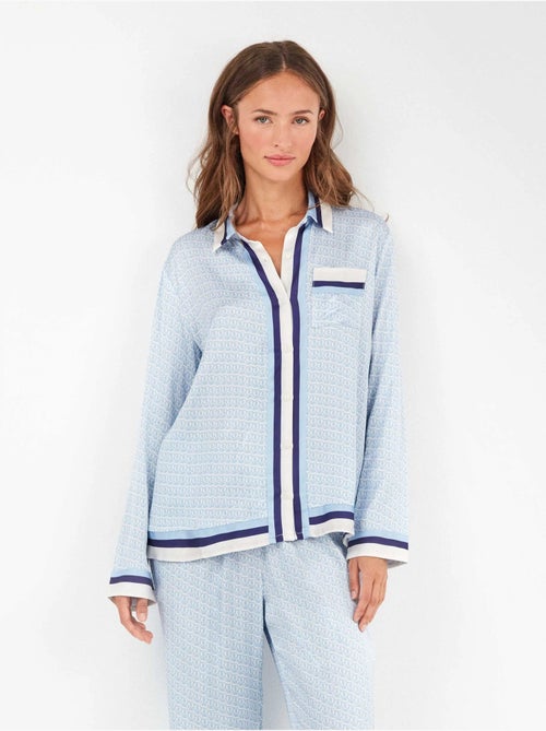 Pigiama a camicia con stampa monogramma - Kiabi