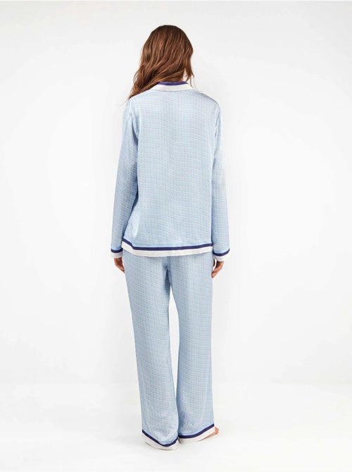 Pigiama a camicia con stampa monogramma - Kiabi