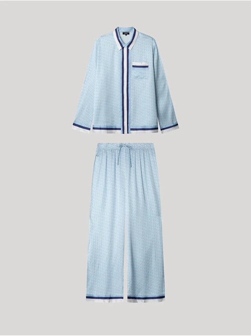 Pigiama a camicia con stampa monogramma - Kiabi
