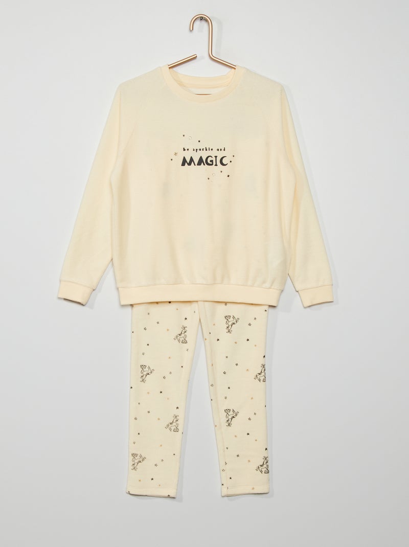 Pigiama a coste BEIGE - Kiabi
