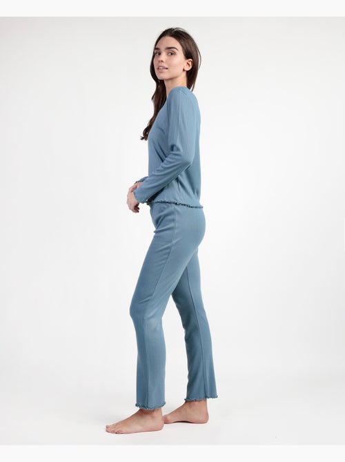Pigiama a coste morbide con scollo a V e maniche lunghe da donna ADMAS - Kiabi Pigiama a coste morbide con scollo a V e maniche lunghe da donna ADMAS - Kiabi