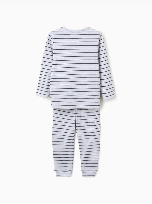 Pigiama a costine a maniche lunghe con righe - Kiabi