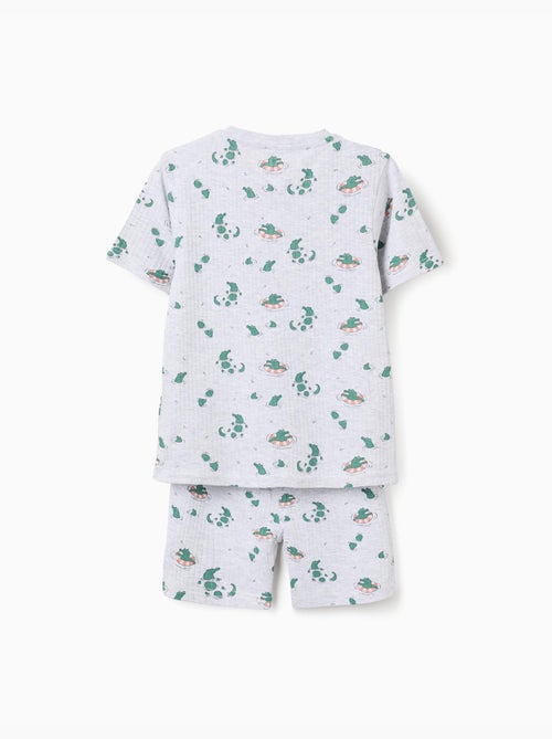 Pigiama a costine in cotone con motivo alligatore - Kiabi