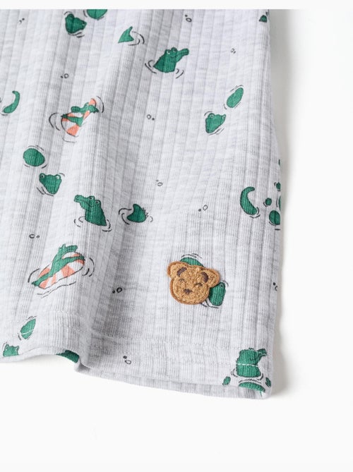 Pigiama a costine in cotone con motivo alligatore - Kiabi