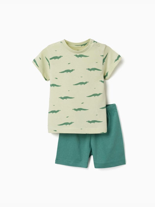 Pigiama a manica corta in cotone con motivo di alligatore - Kiabi