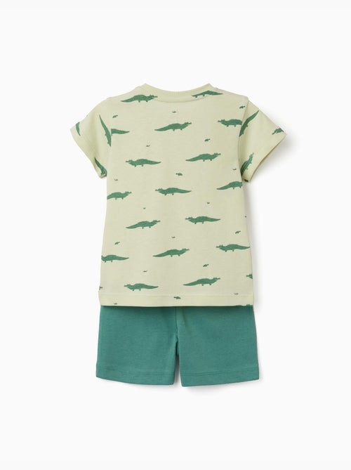 Pigiama a manica corta in cotone con motivo di alligatore - Kiabi