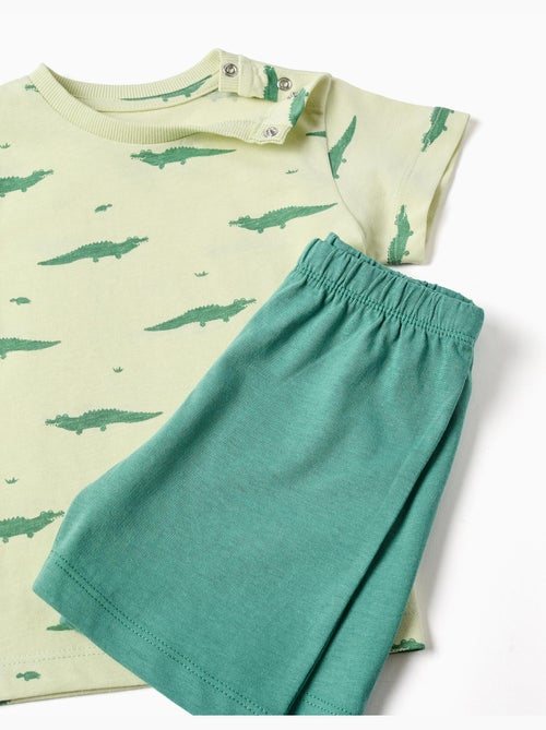 Pigiama a manica corta in cotone con motivo di alligatore - Kiabi