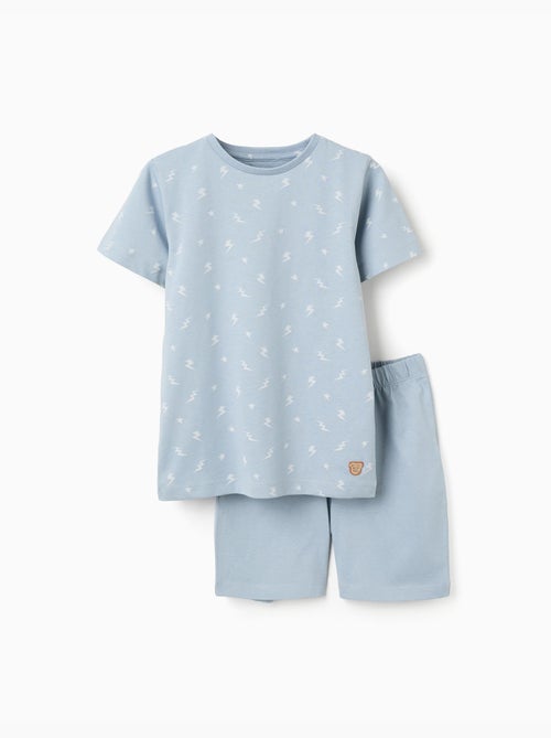 Pigiama a manica corta in cotone con motivo fulmine - Kiabi