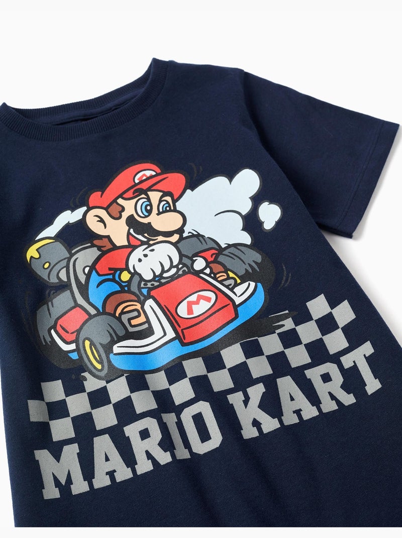 Pigiama a manica corta in cotone con stampa Mario Kart Blu Blu - Kiabi