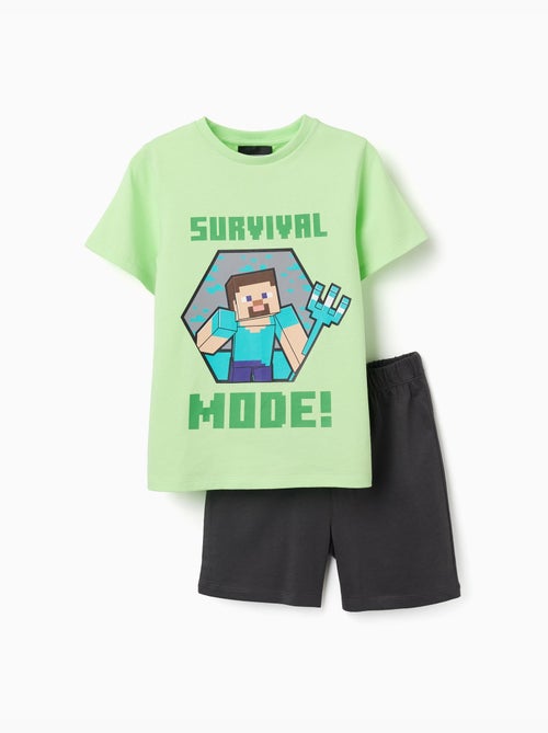 Pigiama a manica corta in cotone con stampa Minecraft - Kiabi