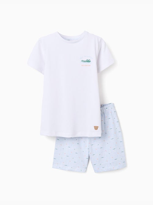 Pigiama a manica corta in cotone con stampe di alligatore - Kiabi