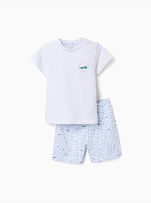 Pigiama a manica corta in cotone con stampe di alligatore - Kiabi