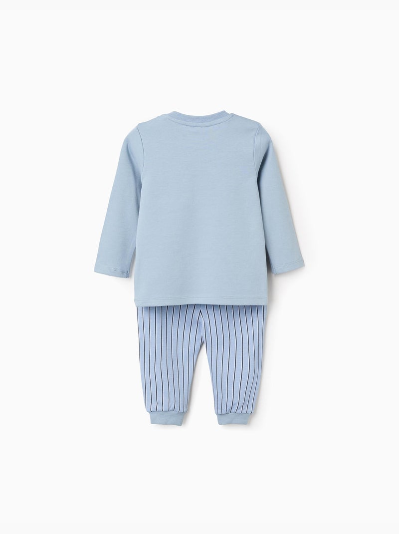 Pigiama a manica lunga con righe Blu chiaro - Kiabi