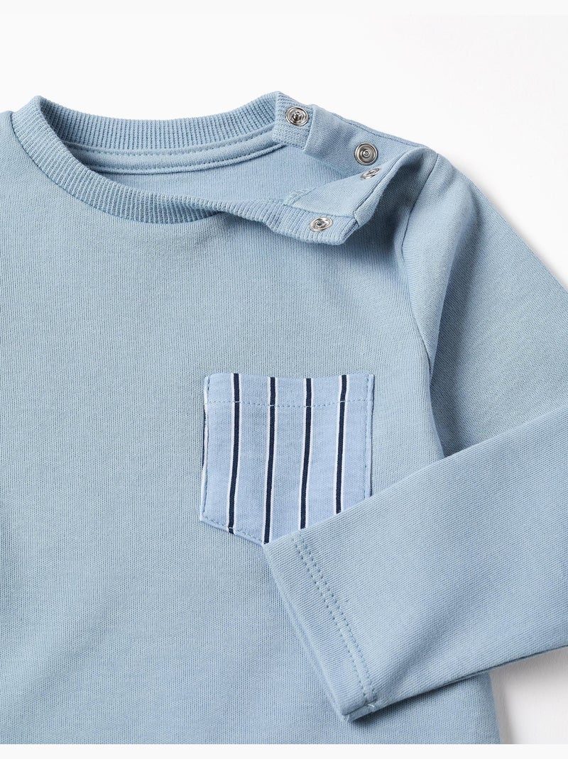 Pigiama a manica lunga con righe Blu chiaro - Kiabi