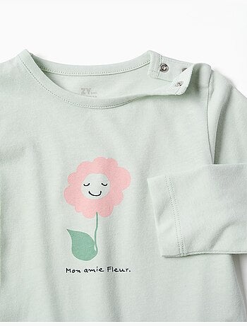 Pigiama a manica lunga con stampa di fiori