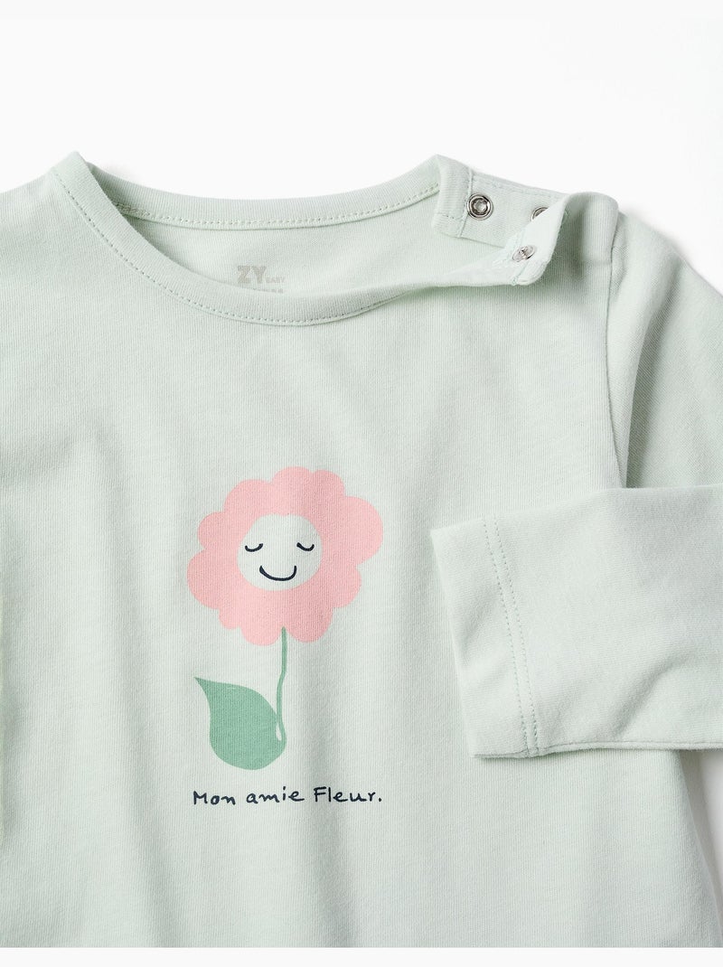 Pigiama a manica lunga con stampa di fiori Verde - Kiabi
