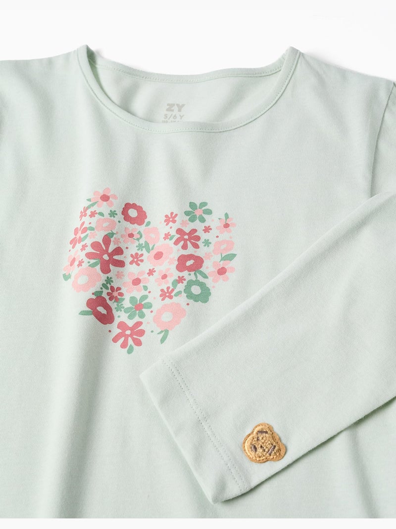 Pigiama a manica lunga con stampa floreale Verde - Kiabi