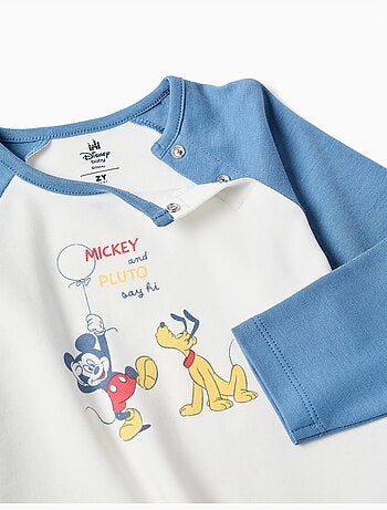 Pigiama a manica lunga in cotone con Mickey & Pluto