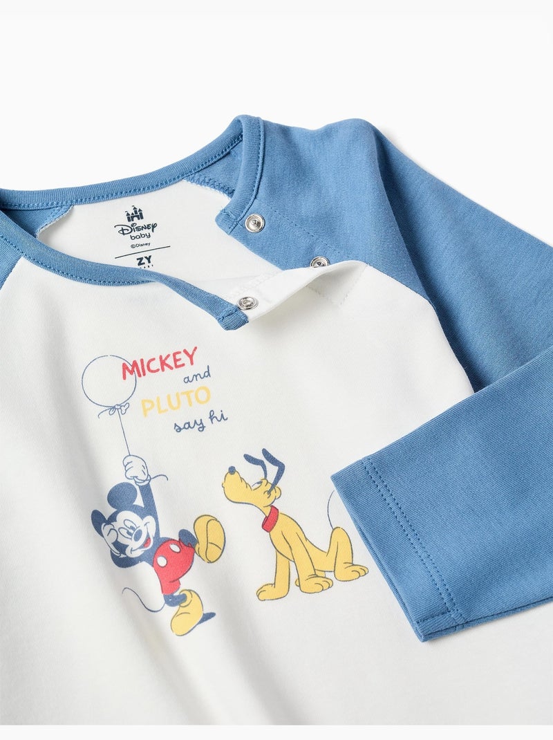 Pigiama a manica lunga in cotone con Mickey & Pluto Blu Blu - Kiabi