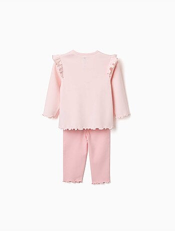 Pigiama a manica lunga in cotone con Minnie & Figaro