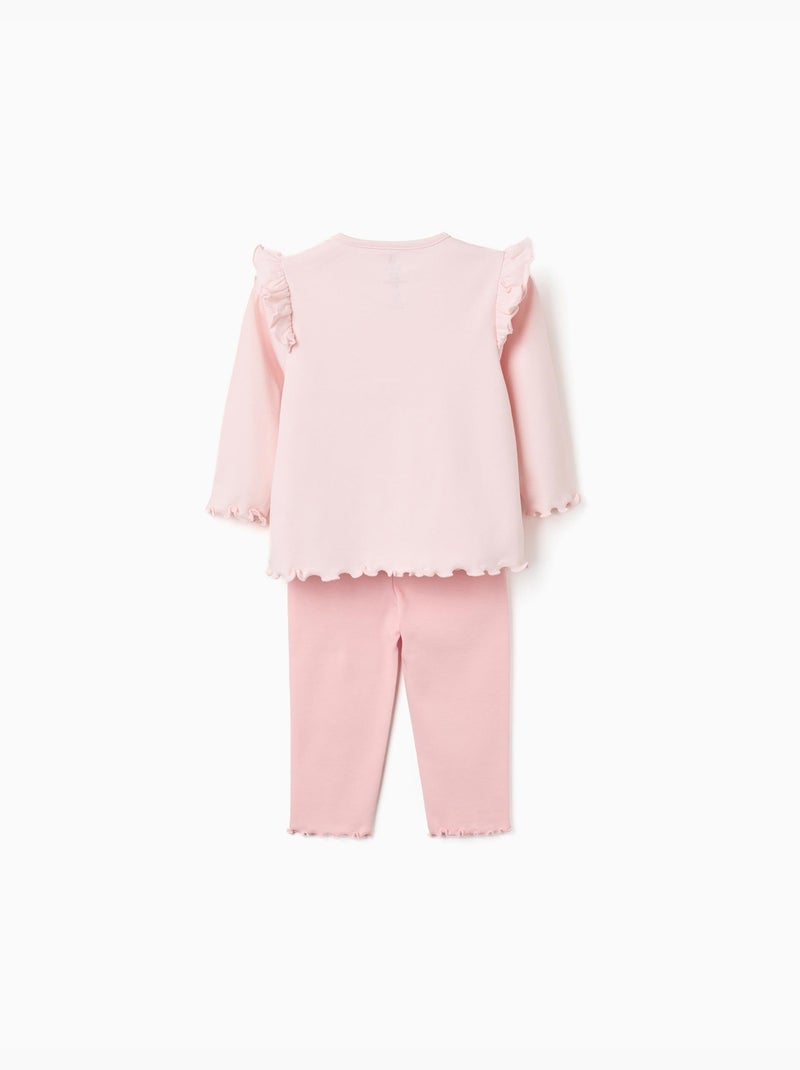 Pigiama a manica lunga in cotone con Minnie & Figaro Rosa chiaro - Kiabi