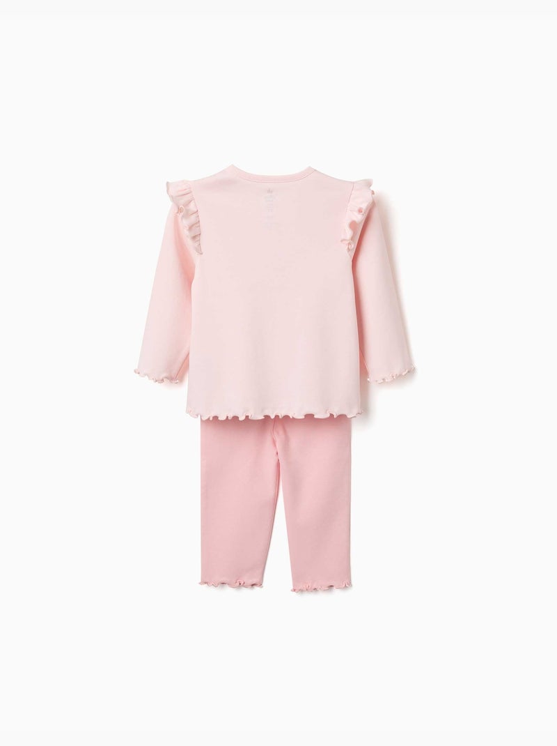 Pigiama a manica lunga in cotone con Minnie & Figaro Rosa chiaro - Kiabi
