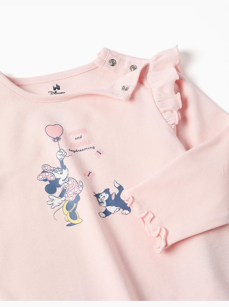 Pigiama a manica lunga in cotone con Minnie & Figaro Rosa chiaro - Kiabi