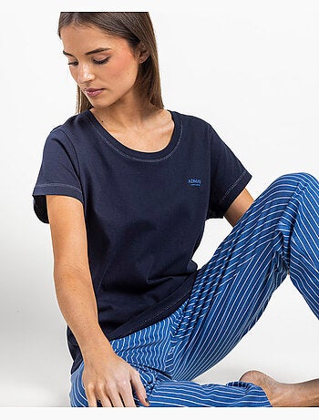 Pigiama a maniche corte a righe classiche da donna ADMAS CLASSIC