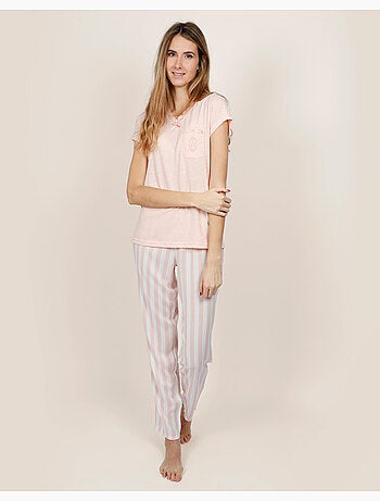 Pigiama a maniche corte a righe classiche da donna ADMAS CLASSIC