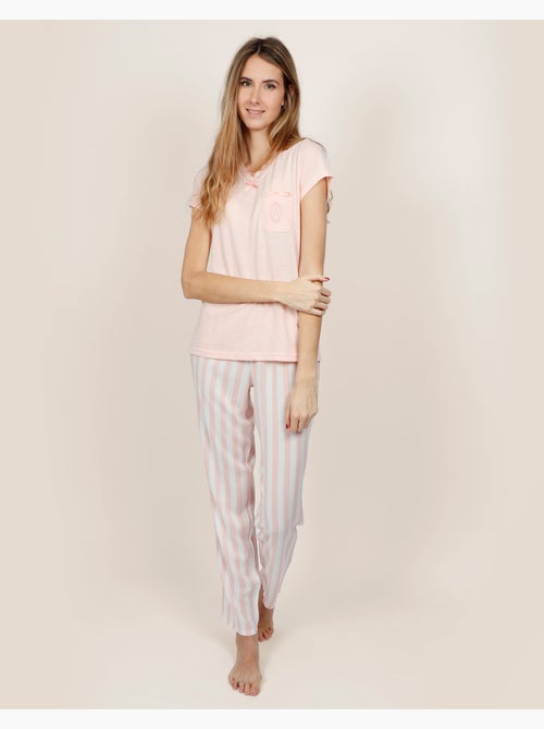 Pigiama a maniche corte a righe classiche da donna ADMAS CLASSIC - Kiabi Pigiama a maniche corte a righe classiche da donna ADMAS CLASSIC - Kiabi