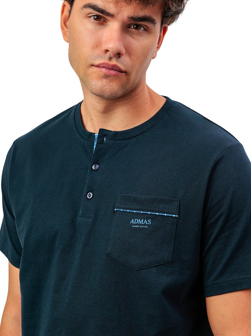 Pigiama a maniche corte a righe classiche da uomo ADMAS CLASSIC Blu marino - Kiabi