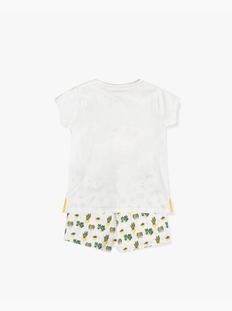 Pigiama a maniche corte ADMAS Hanging Out per bambina Bianco sporco - Kiabi