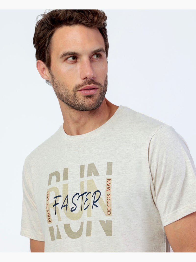 Pigiama a maniche corte ADMAS Run Faster da uomo Beige - Kiabi