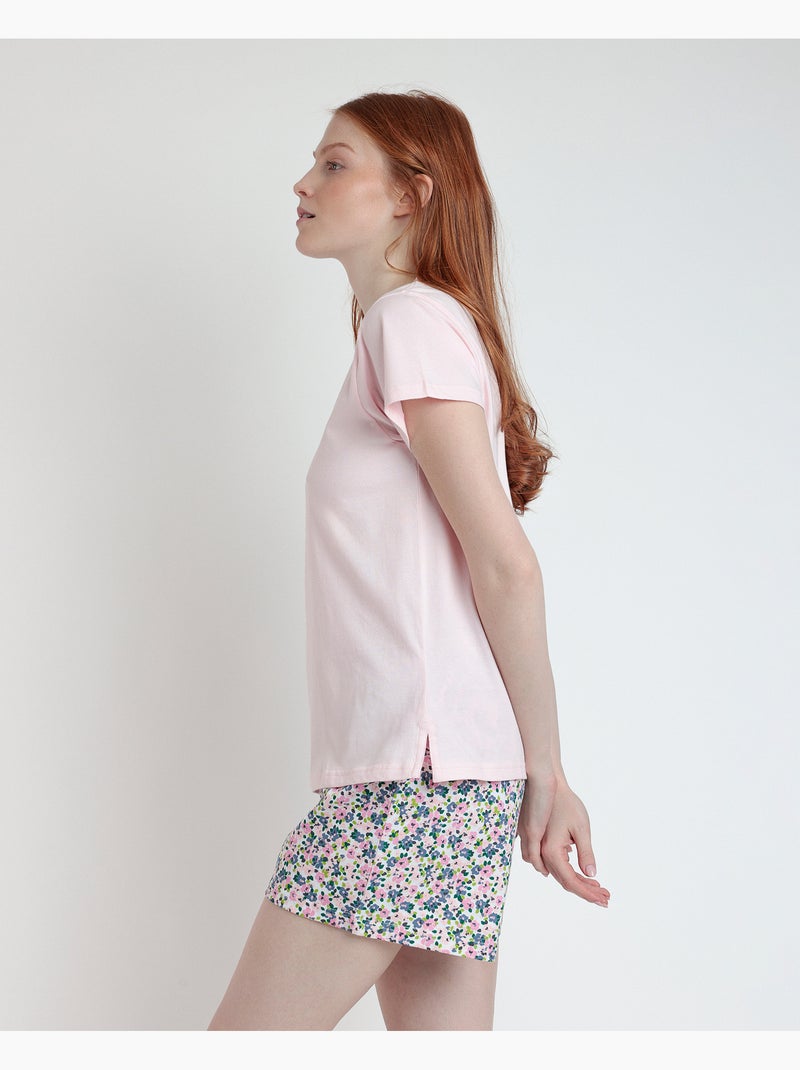 Pigiama a maniche corte ADMAS Sweet Garden per donna Rosa chiaro - Kiabi