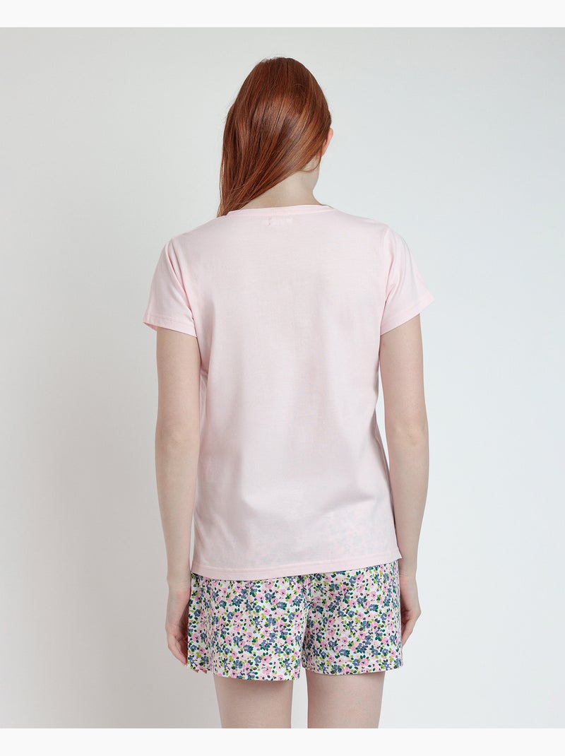 Pigiama a maniche corte ADMAS Sweet Garden per donna Rosa chiaro - Kiabi